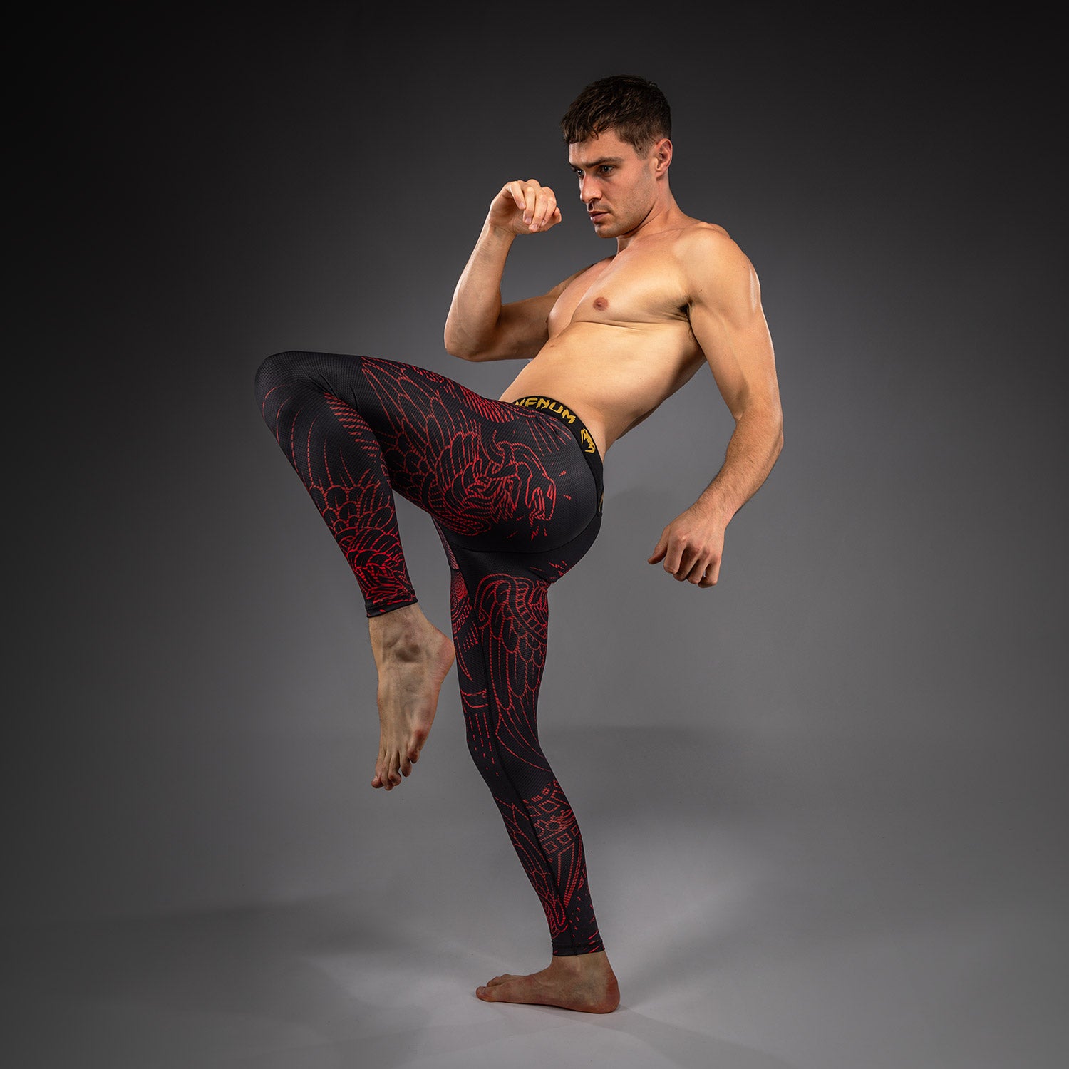 venum-quetzal-fury-spats-kompressionstights-schwarz-fury-rot-tangerine image 4