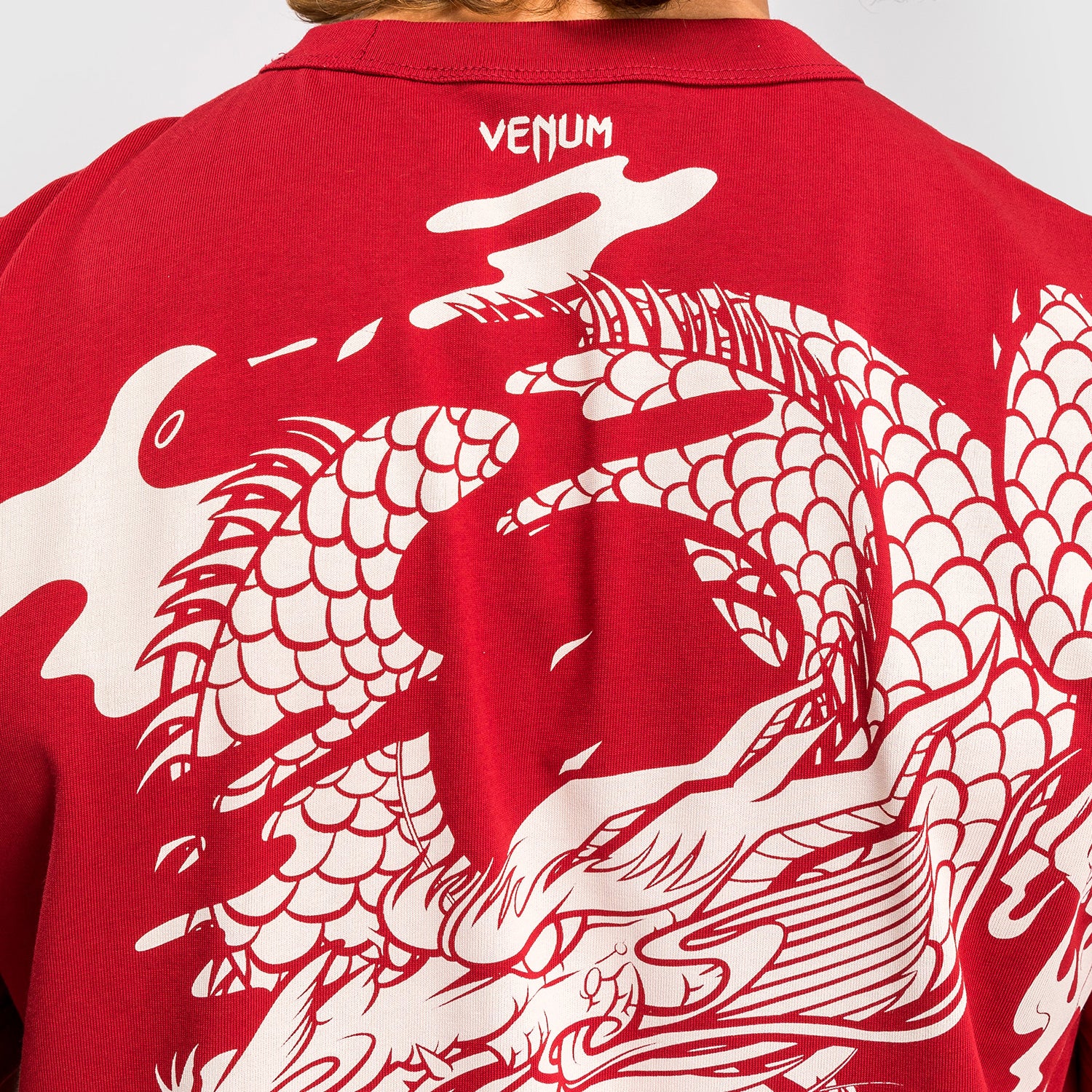 venum-dragon-s-flight-herren-t-shirt-kirschrot-cremewei image 6