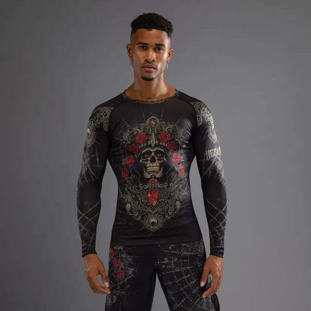 venum-santa-muerte-5-0-langarm-rashguard-herren-tiefes-schwarz-gold image 1