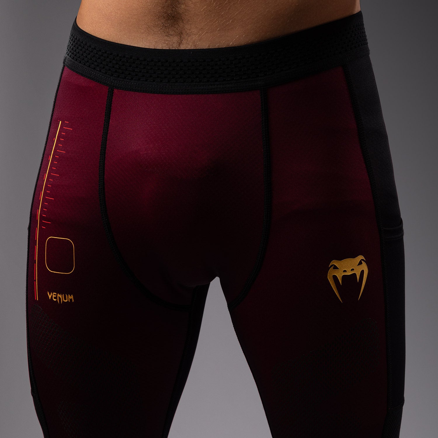 venum-tactical-xt-spats-leggings-schwarz-burgund-gold image 6