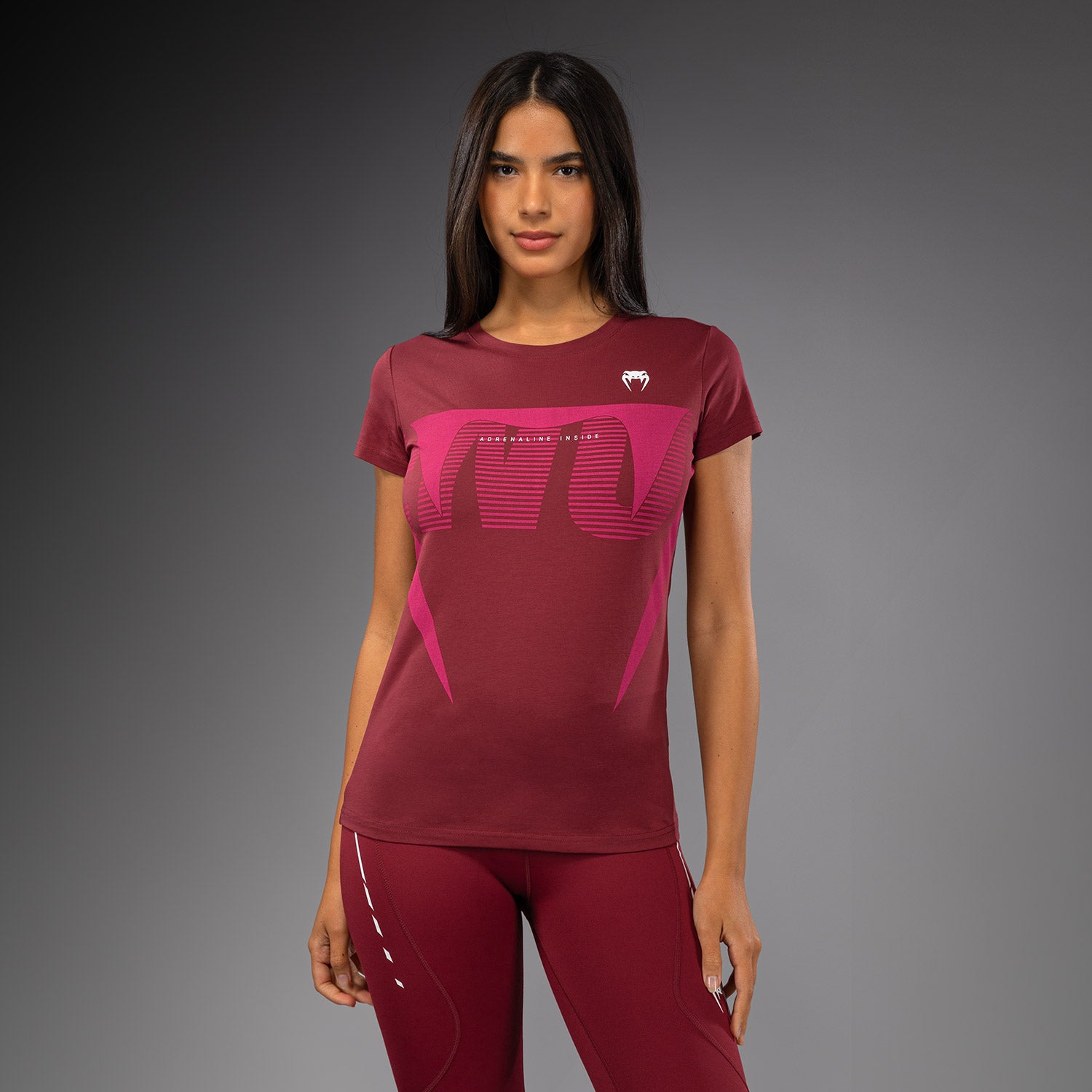 venum-adrenaline-damen-t-shirt-burgunder-rosa image 1