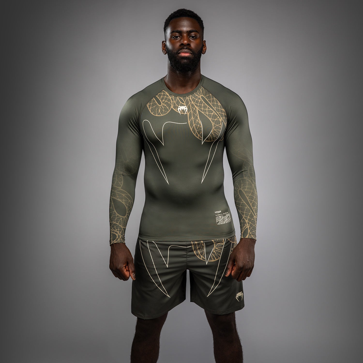 venum-serpenti-langarm-rashguard-khaki-bronze-ivory-herren image 1