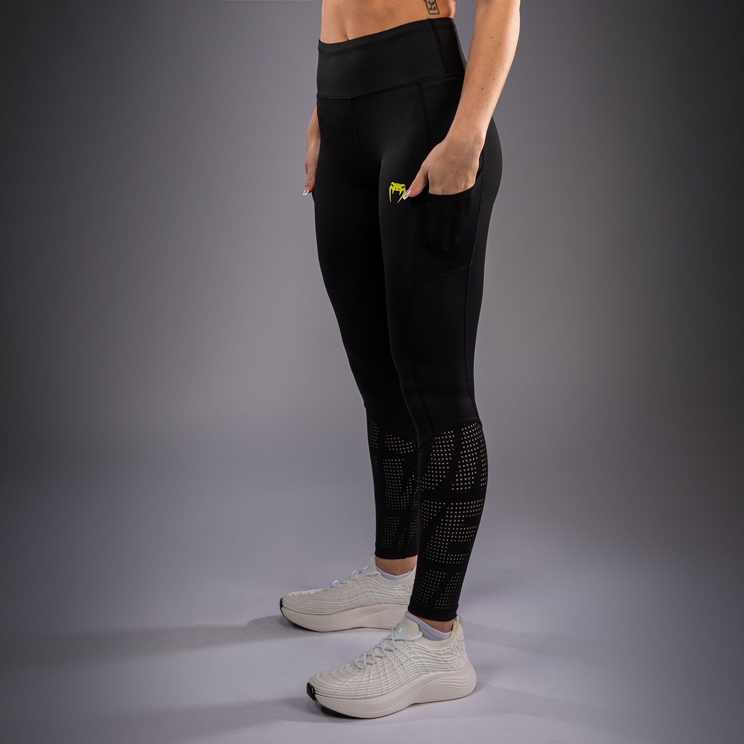 venum-lazer-damen-leggings-schwarz-gelb image 3