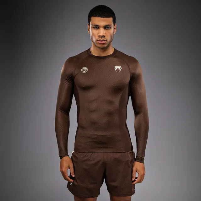 venum-x-roger-gracie-academy-langarm-rashguard-herren-dunkelbraun image 1