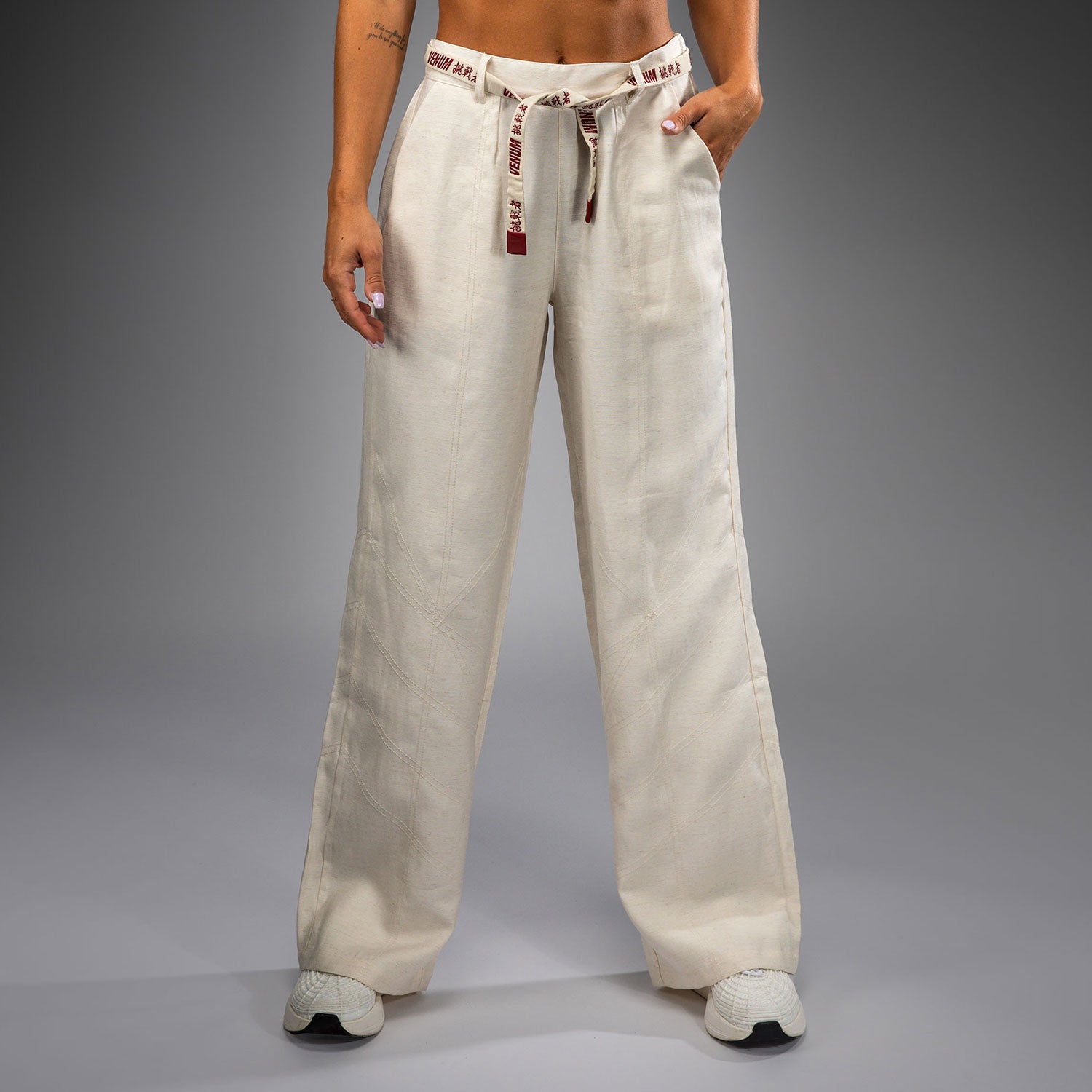 venum-serpenti-damen-hose-elfenbein-burgunder image 4