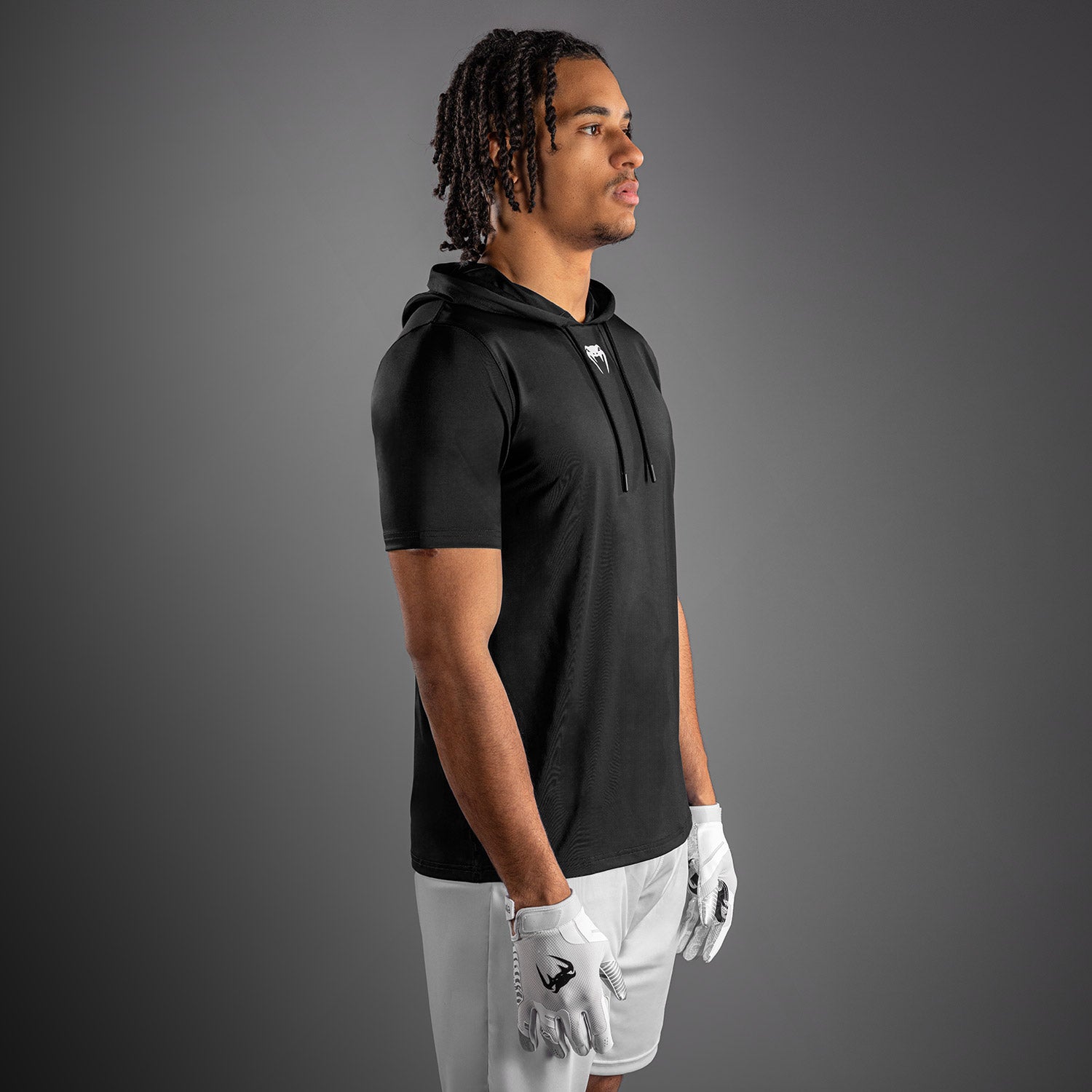 venum-elite-kurzarm-dry-tech-kapuzenpullover-schwarz image 3