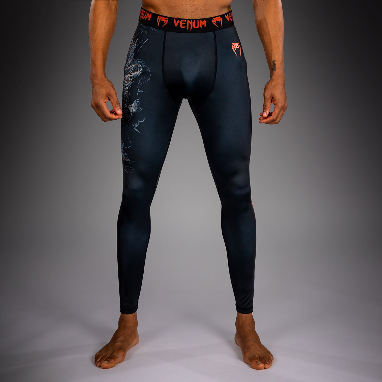 venum-thunder-dragon-spats-schwarz-grau-kupfer image 1