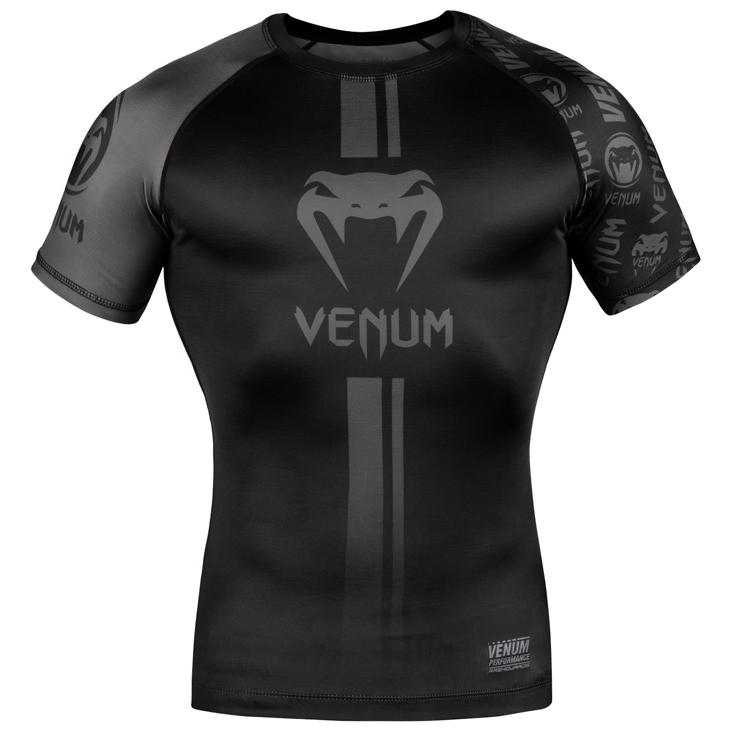 venum-logos-rashguard-kurzarm-schwarz-schwarz image 1