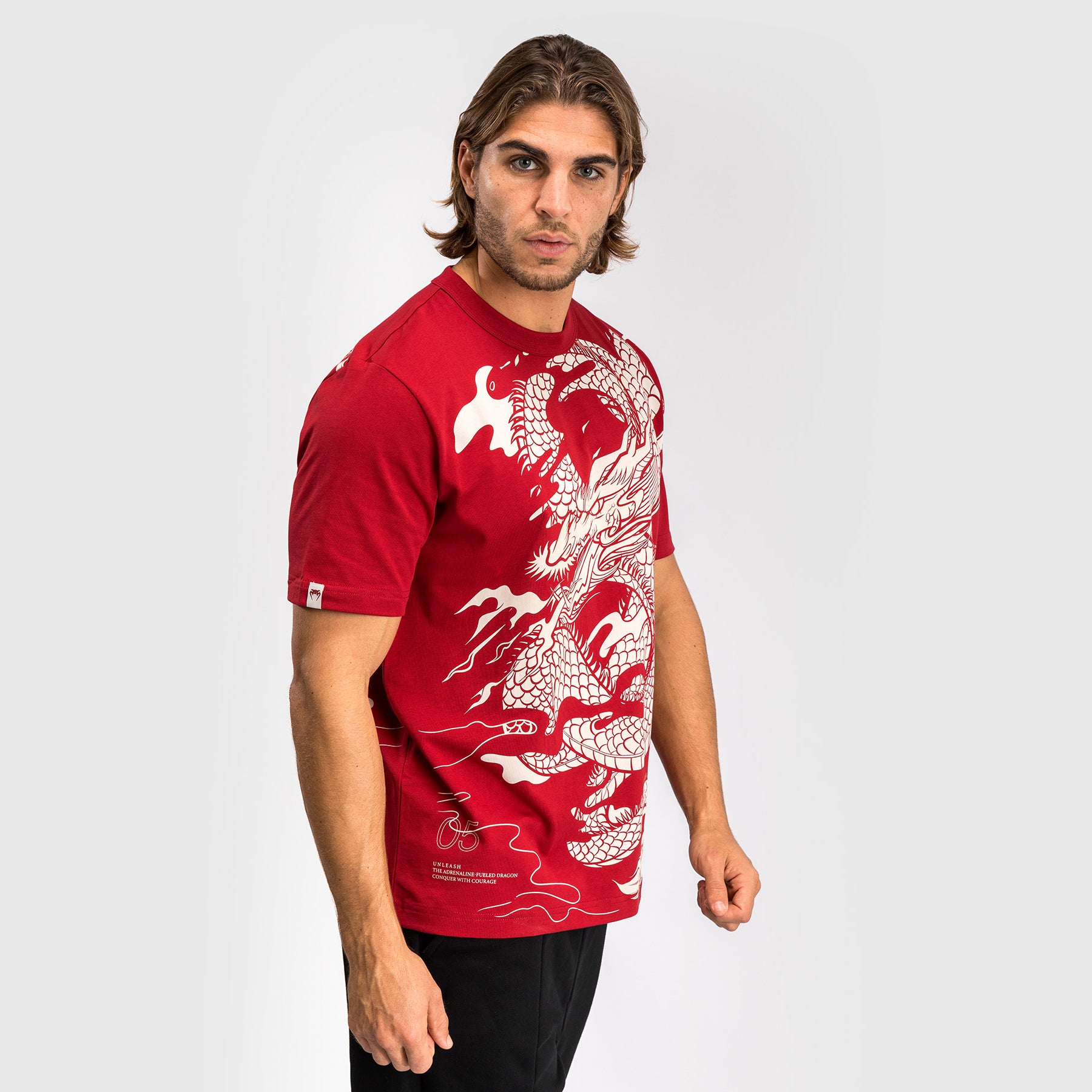 venum-dragon-s-flight-herren-t-shirt-kirschrot-cremewei image 3