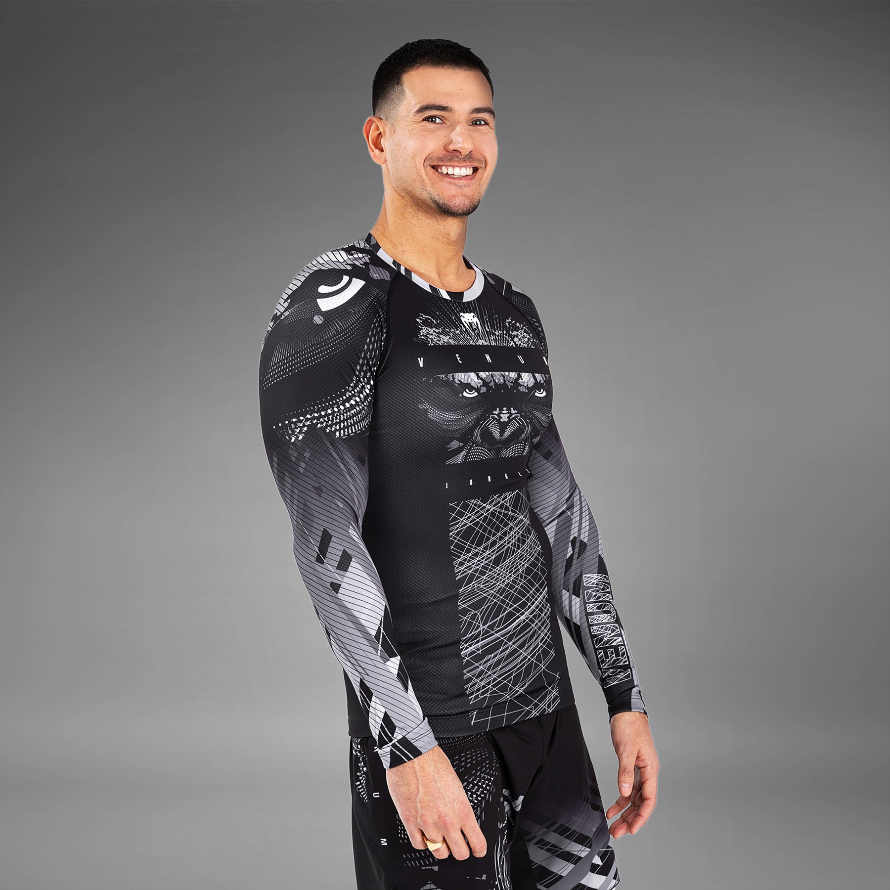 venum-gorilla-jungle-rashguard-langarm-herren-schwarz-wei image 3