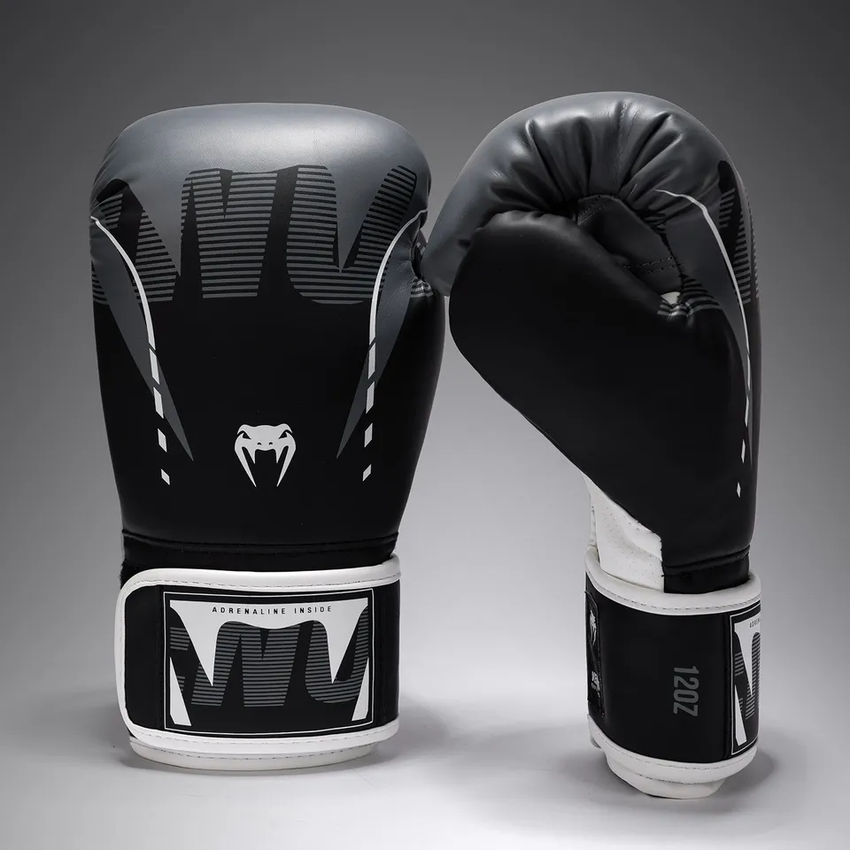 venum-adrenaline-boxhandschuhe-schwarz-silbergrau-pu image 1