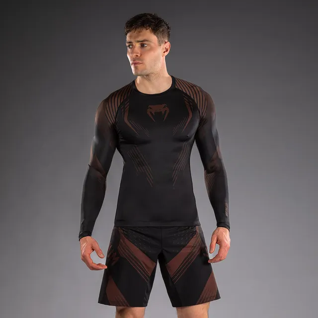 venum-no-gi-6-0-langarm-rashguard-herren-schwarz-braun image 1