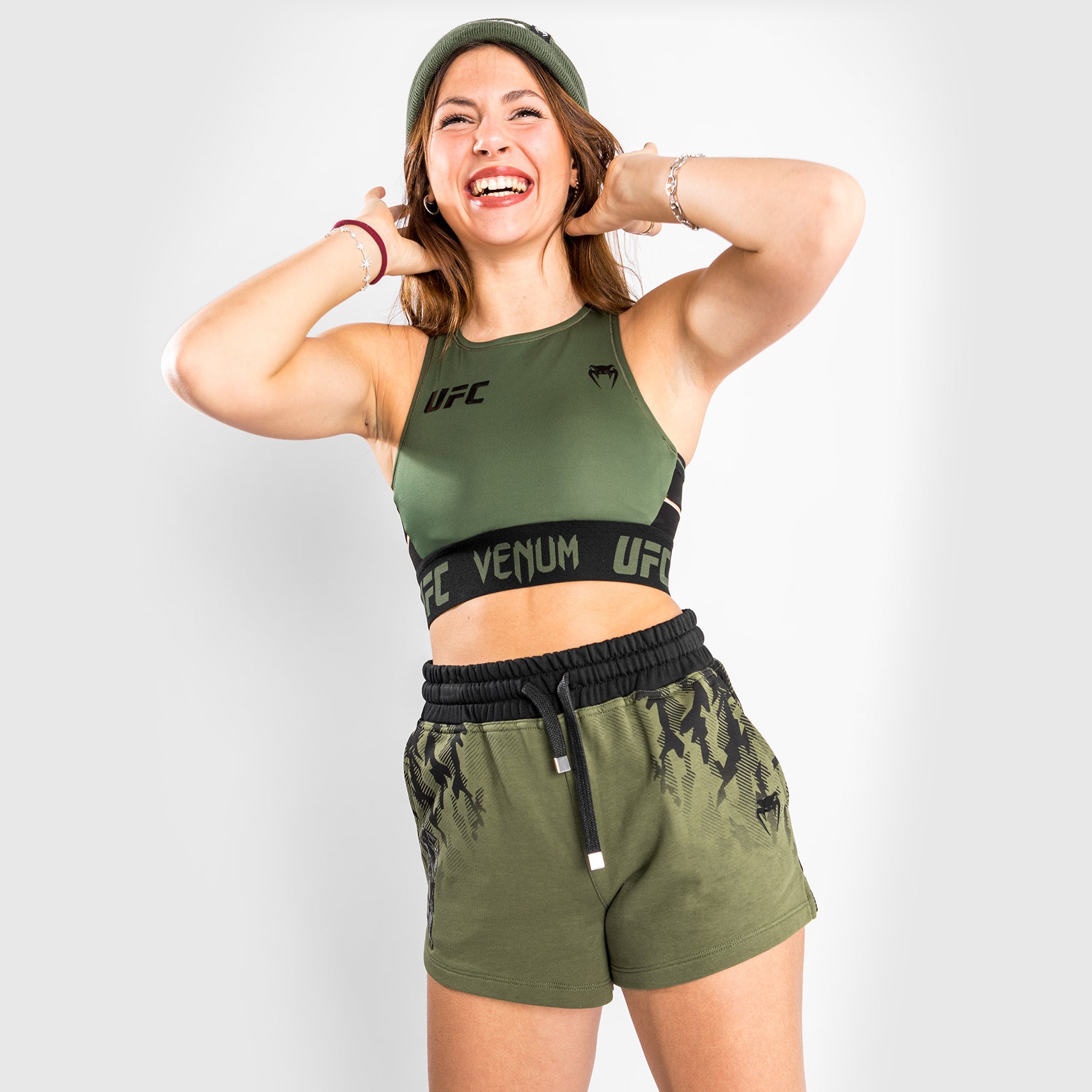 venum-ufc-authentic-fight-week-damen-sport-bh-khaki-wiegen-bh image 6