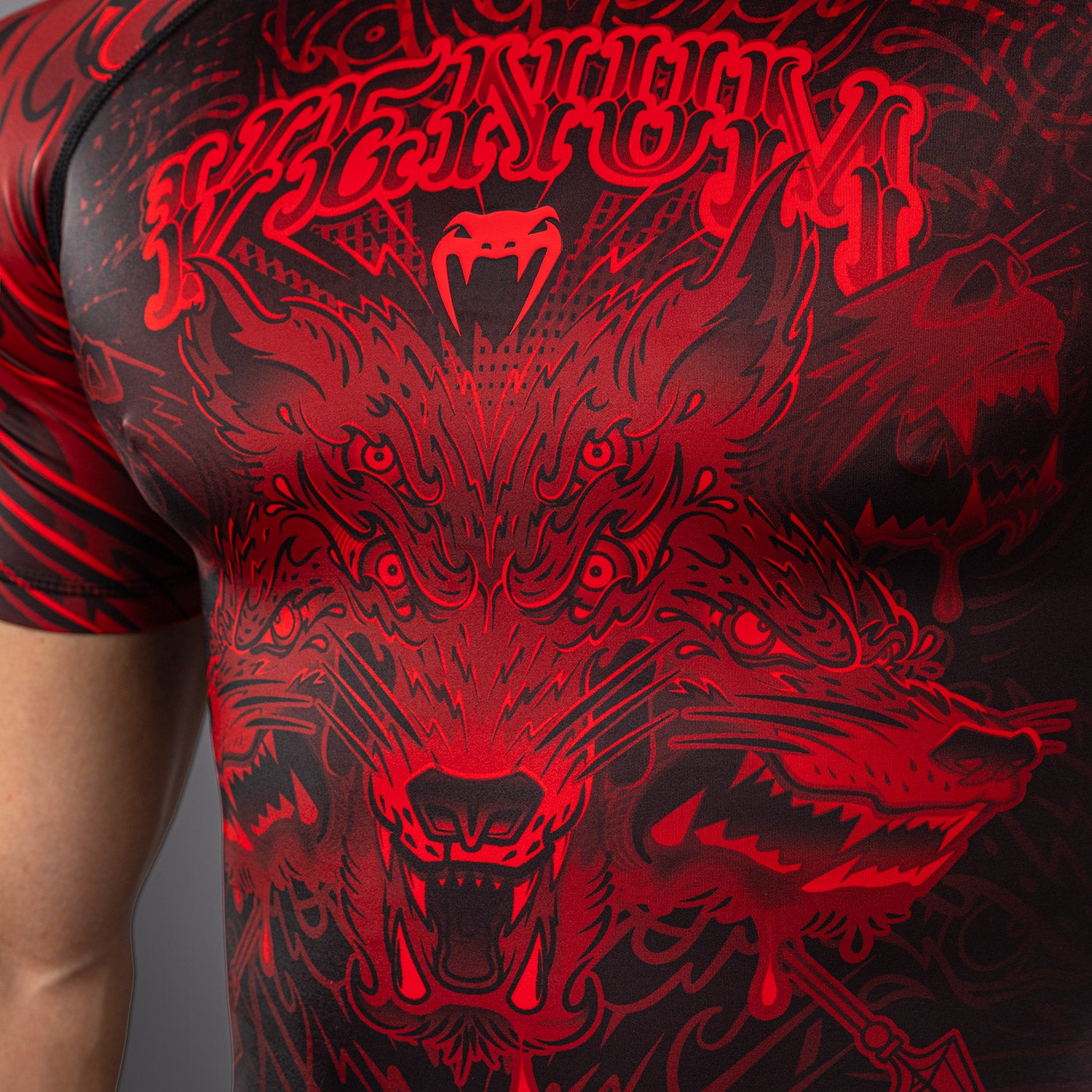 venum-wolf-atak-kurzarm-rashguard-schwarz-rot-herren image 6