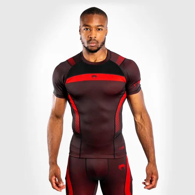venum-no-gi-3-0-rashguard-kurzarm-schwarz-rot-herren image 1
