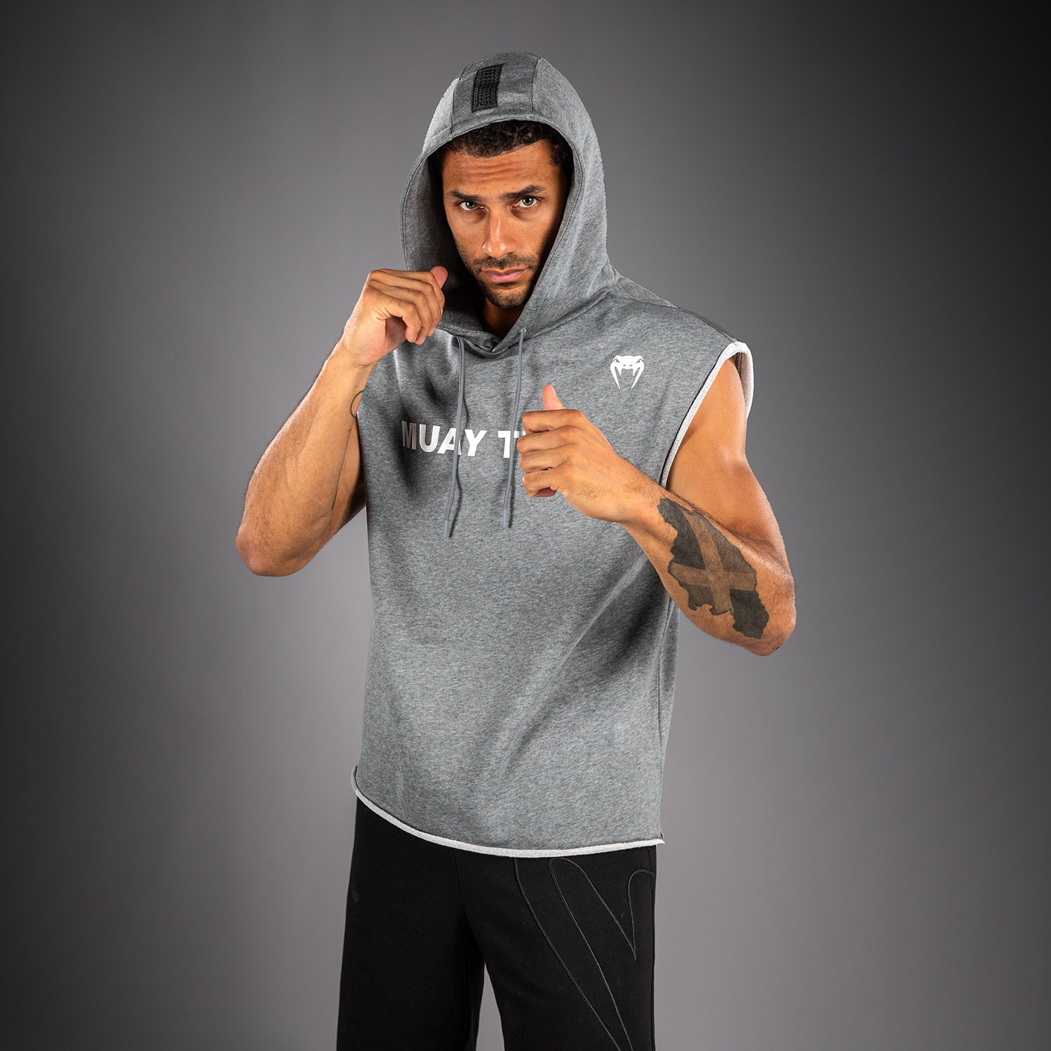 venum-muay-thai-vt-rmelloser-hoodie-herren-meliert-grau image 3
