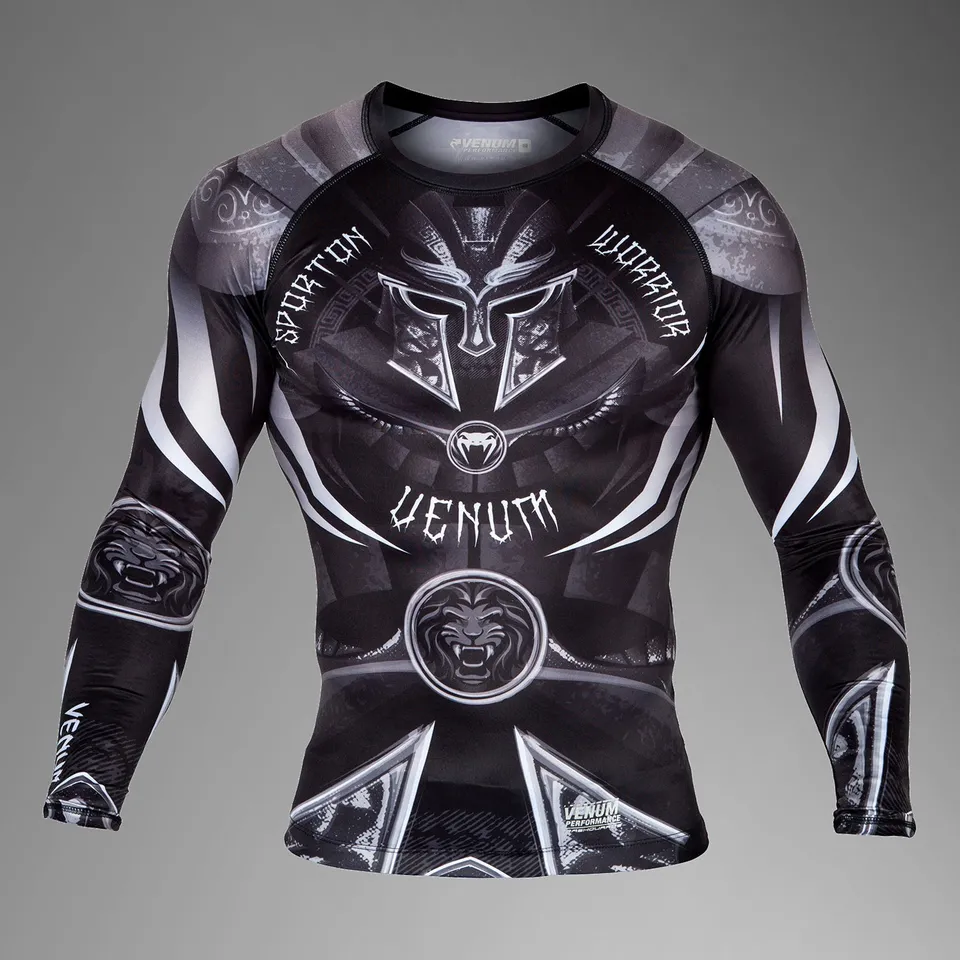 venum-gladiator-3-0-rashguard-langarm-herren-schwarz-wei image 1