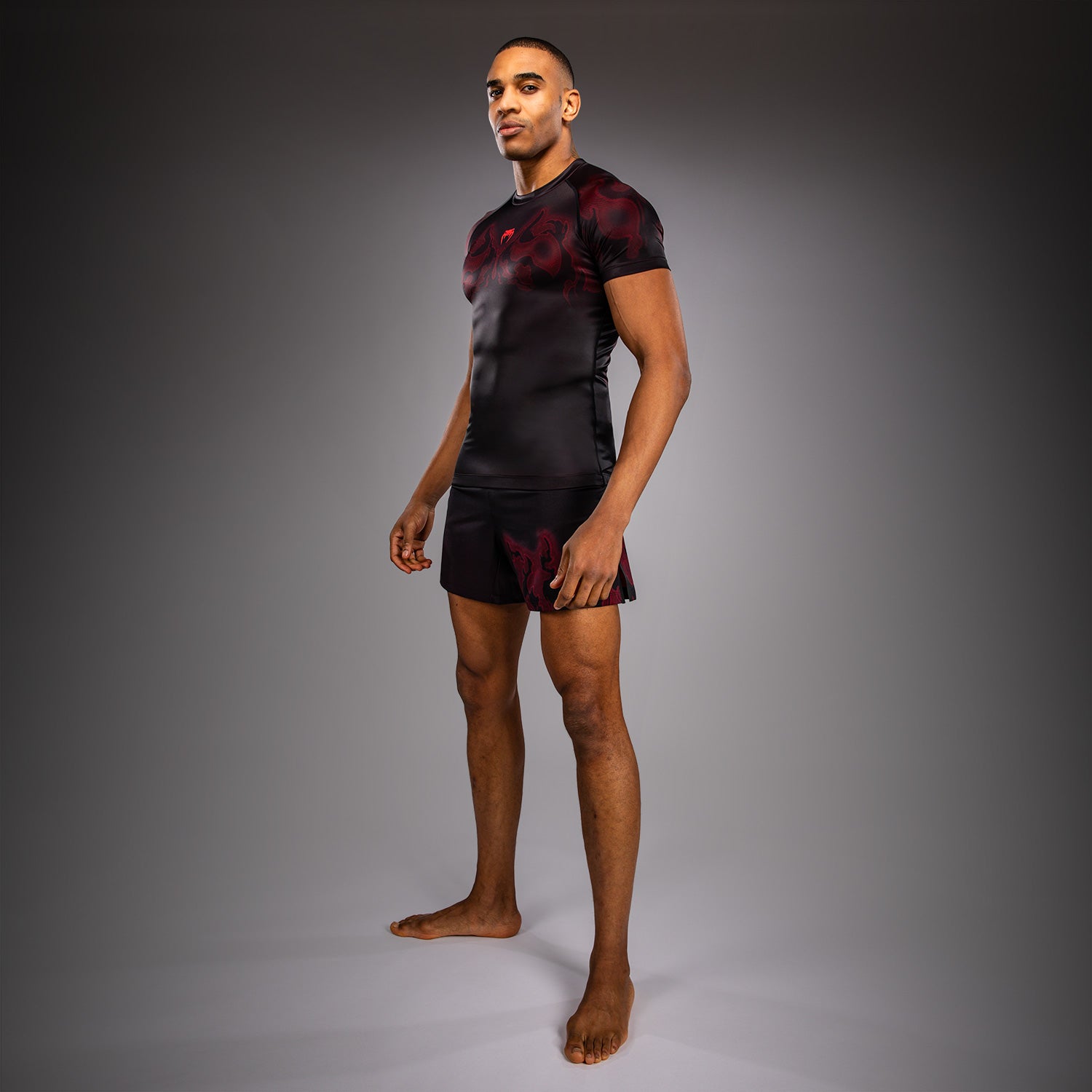 venum-spectre-kurzarm-rashguard-schwarz-rot image 3