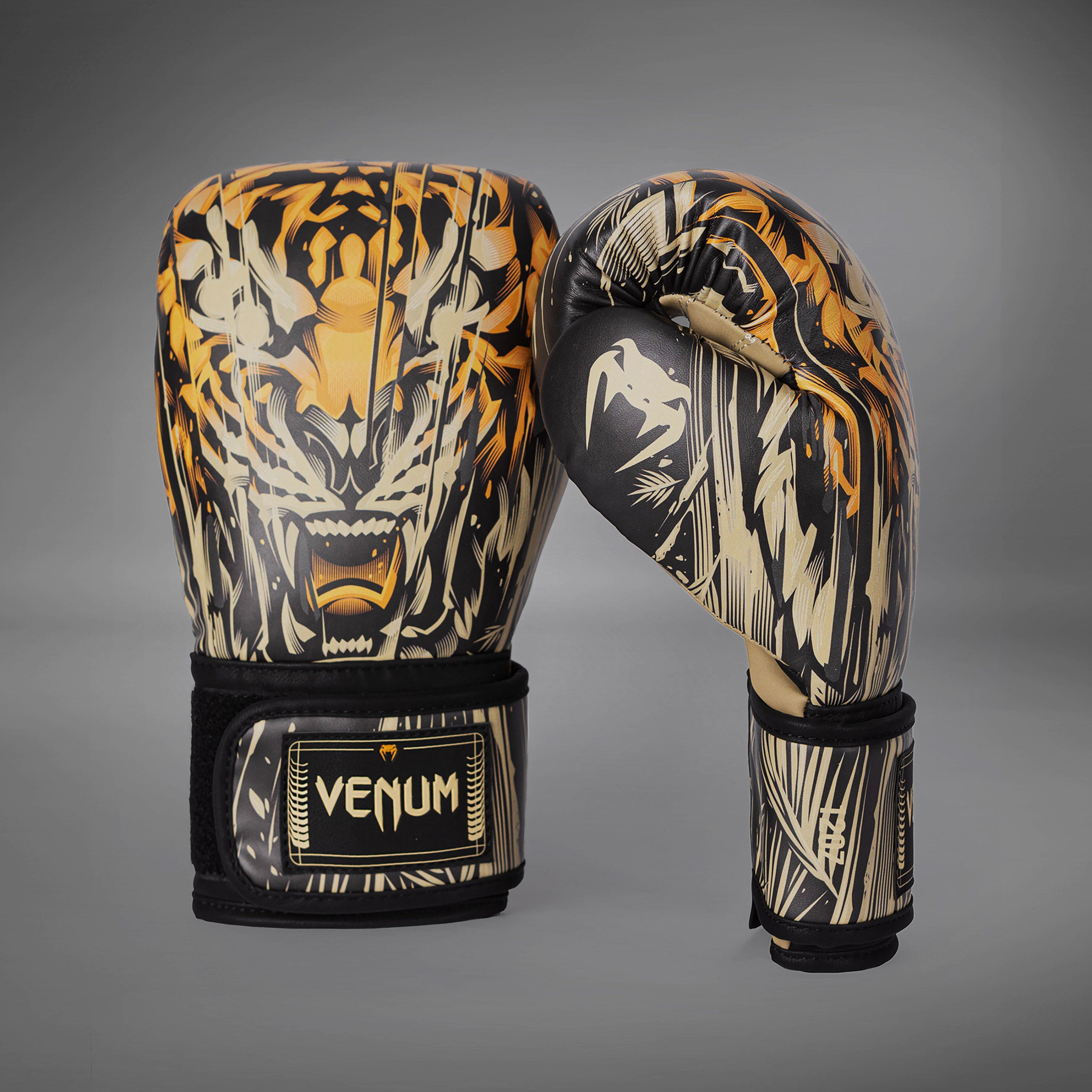 venum-tiger-boxhandschuhe-schwarz-neonorange image 2