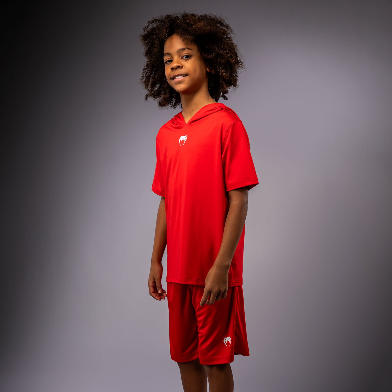 venum-elite-kurzarm-dry-tech-kapuzenpullover-kinder-rot image 2