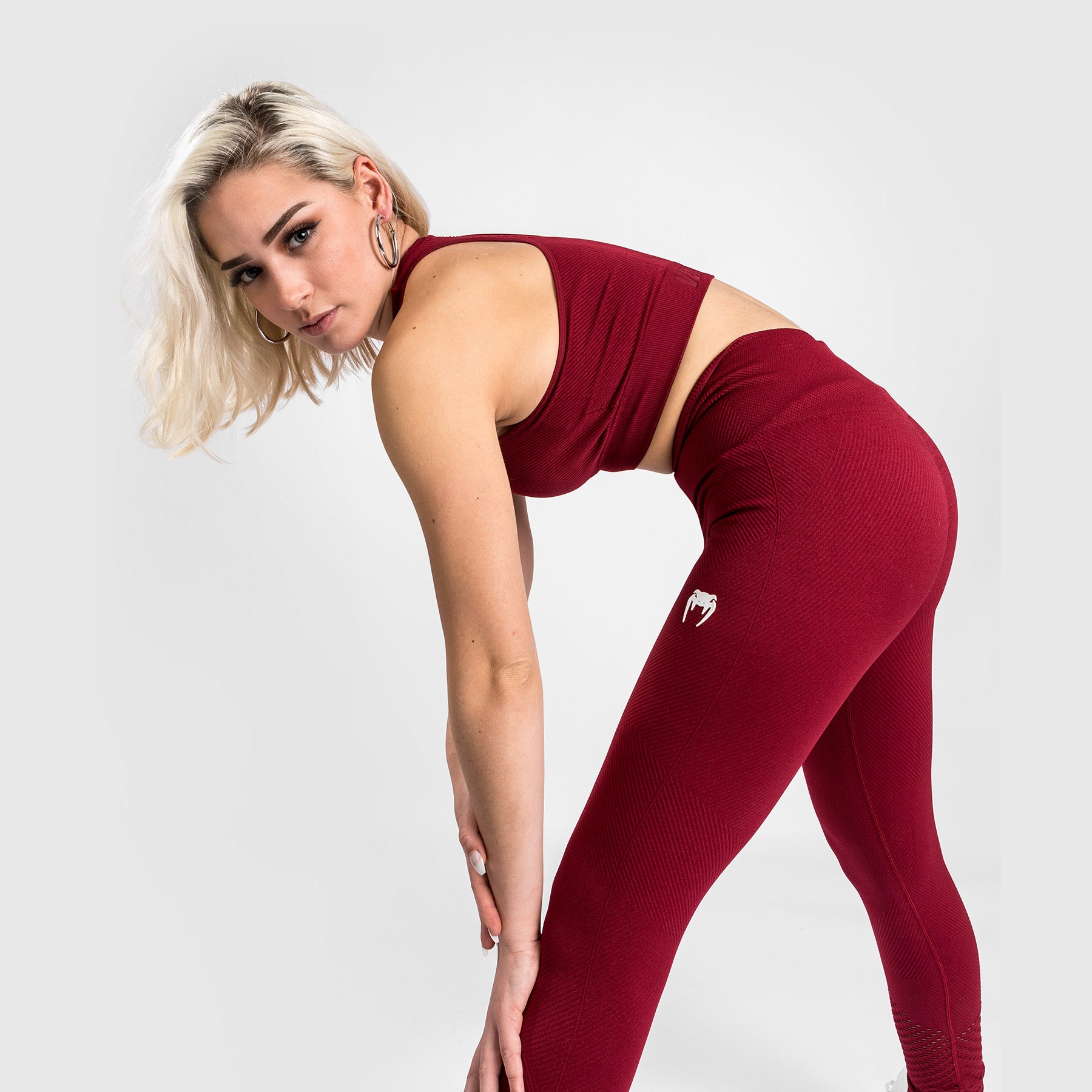 venum-sparring-seamless-leggings-damen-bordeaux-2 image 3