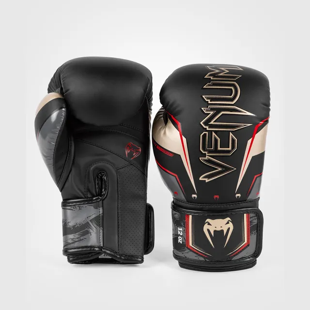 venum-elite-evo-boxhandschuhe-schwarz-gold-rot image 1