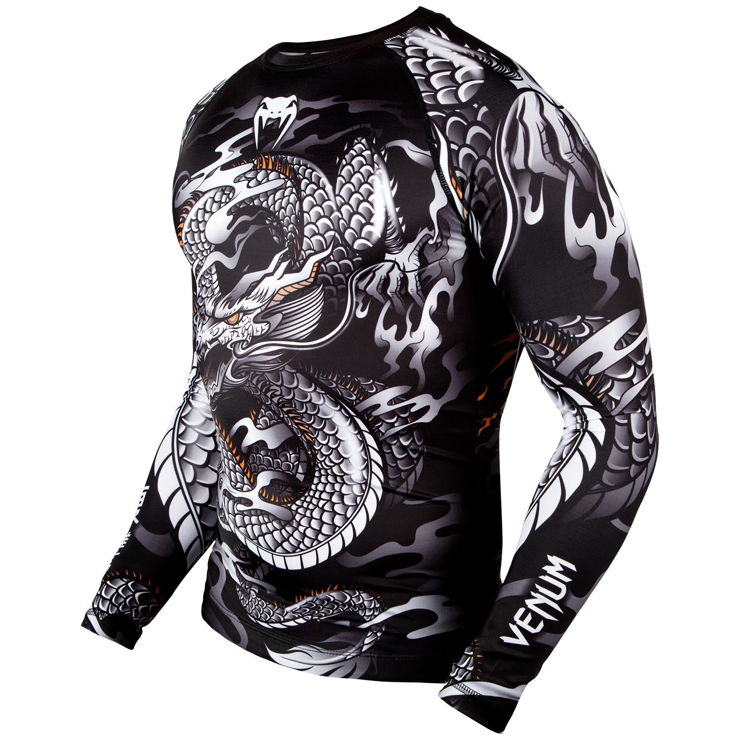 venum-dragon-s-flight-rashguard-langarm-schwarz-wei image 2