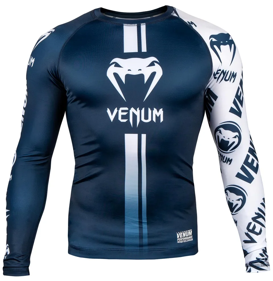 venum-logos-rashguard-langarm-marineblau-wei image 1