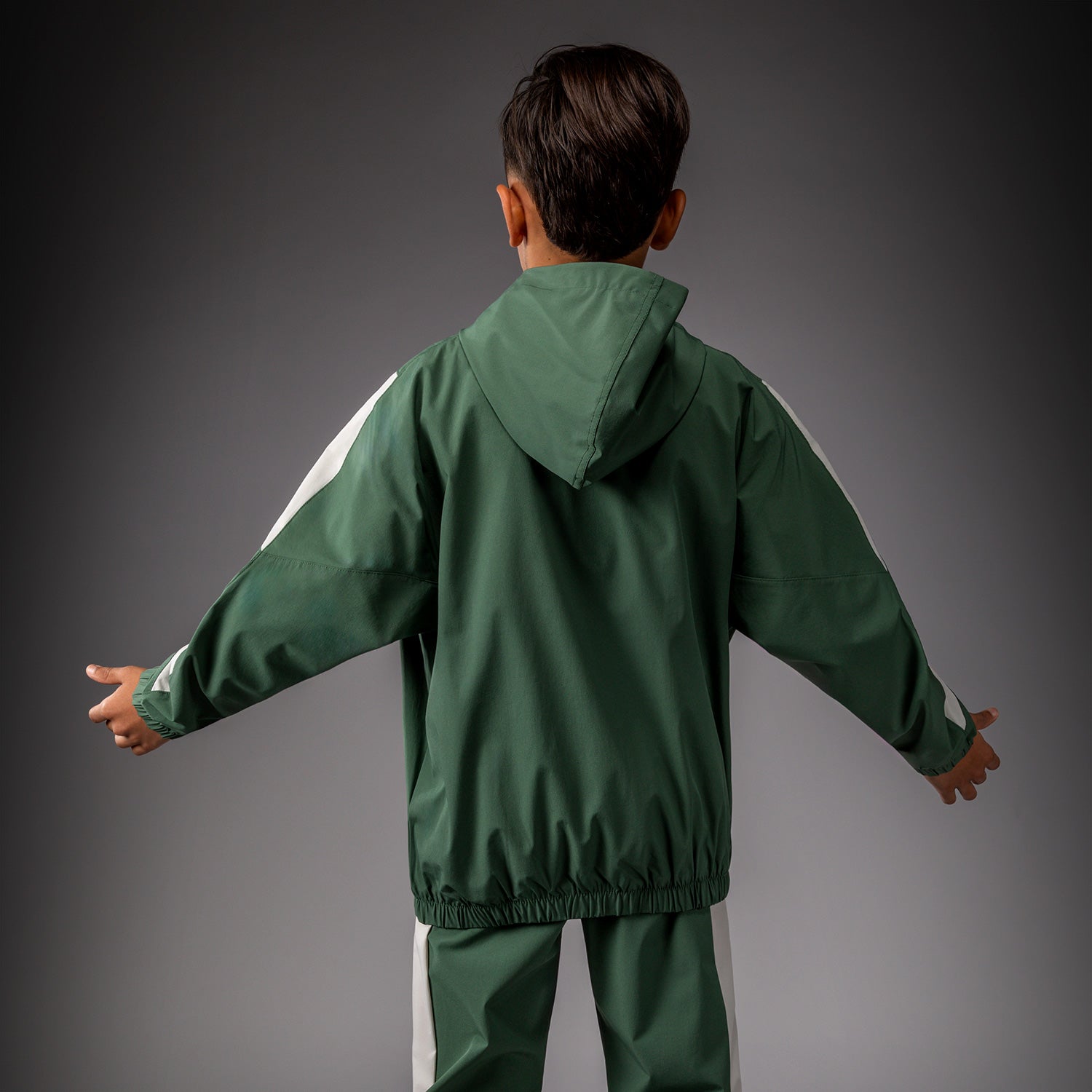 venum-vectra-trackjacke-kinder-waldgr-n-off-wei-mit-kapuze image 5