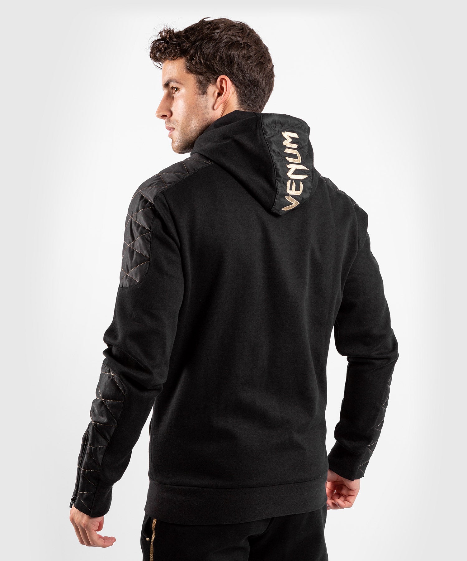 venum-laser-evo-sweatshirt-schwarz-gold-kapuzen-hoodie image 2