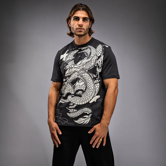 venum-dragon-s-flight-herren-t-shirt-anthrazitgrau-cremewei image 1