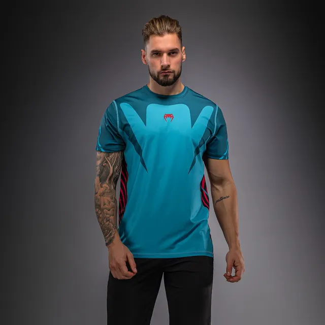 venum-attack-90-dry-tech-t-shirt-t-rkis-rot-f-r-herren image 1