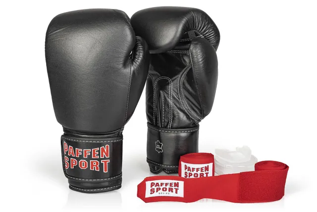 paffen-sport-advanced-box-bundle-boxhandschuh-set-erwachsene-leder-bandagen-zahn image 1