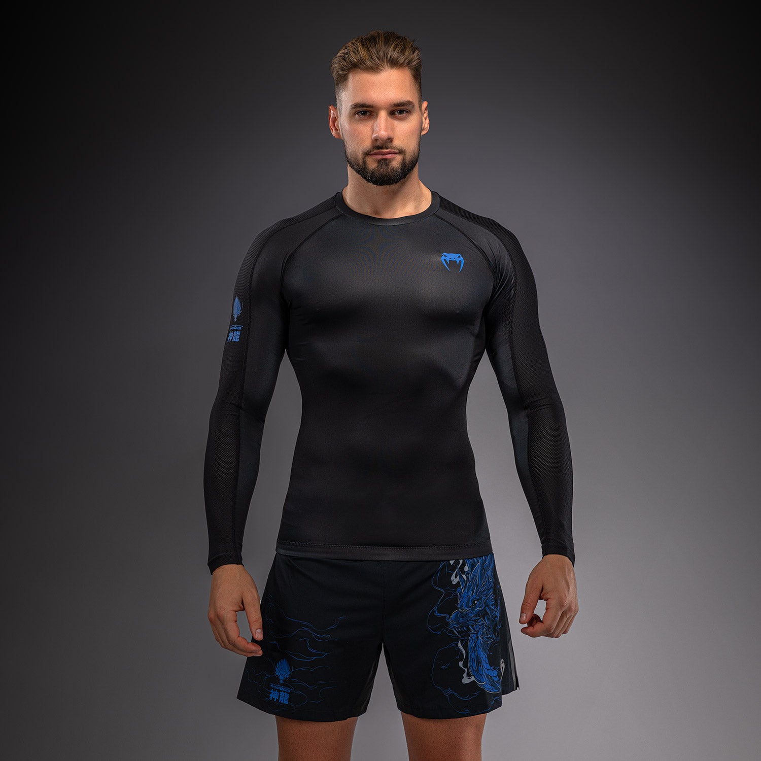 venum-thunder-dragon-langarm-rashguard-herren-schwarz-k-nigsblau image 2