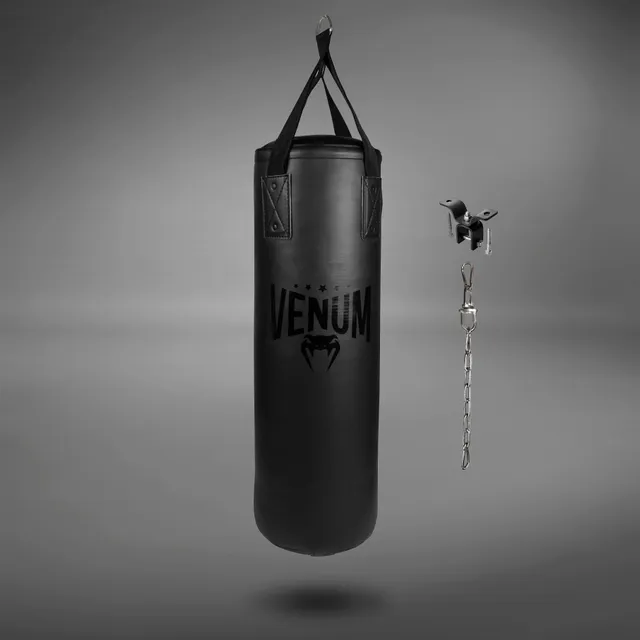 venum-origins-boxsack-schwarz-schwarz-inkl-deckenhalterung image 1