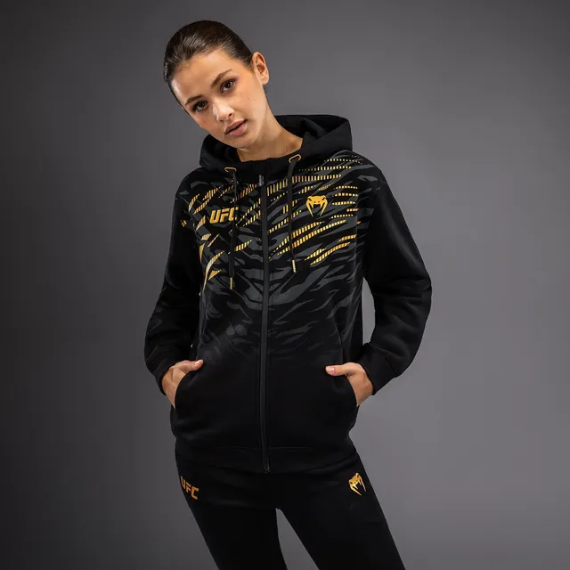 ufc-fusion-by-venum-replica-zip-hoodie-damen-champion-schwarz-gold image 1