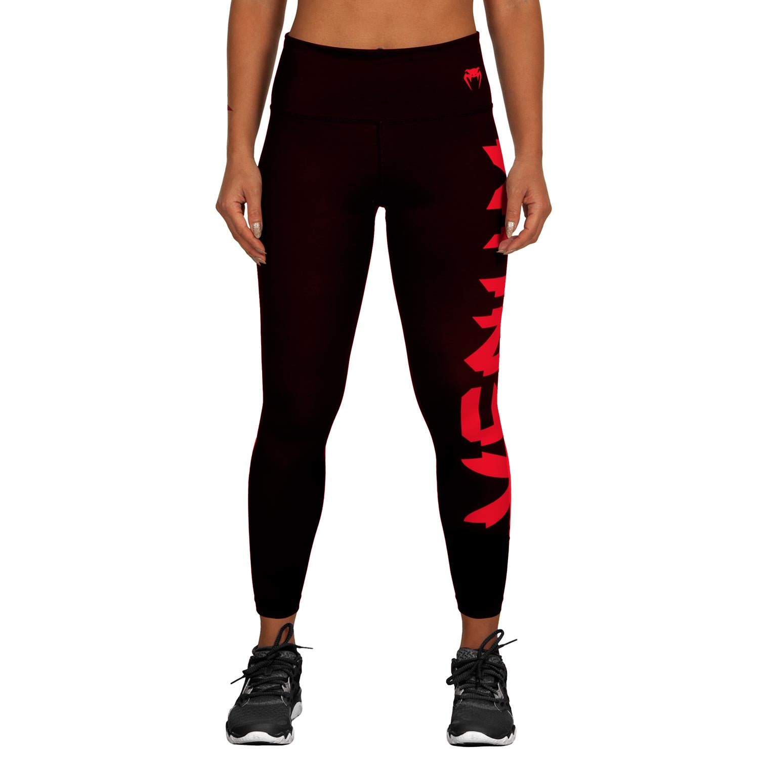 venum-giant-leggings-damen-schwarz-rot image 2