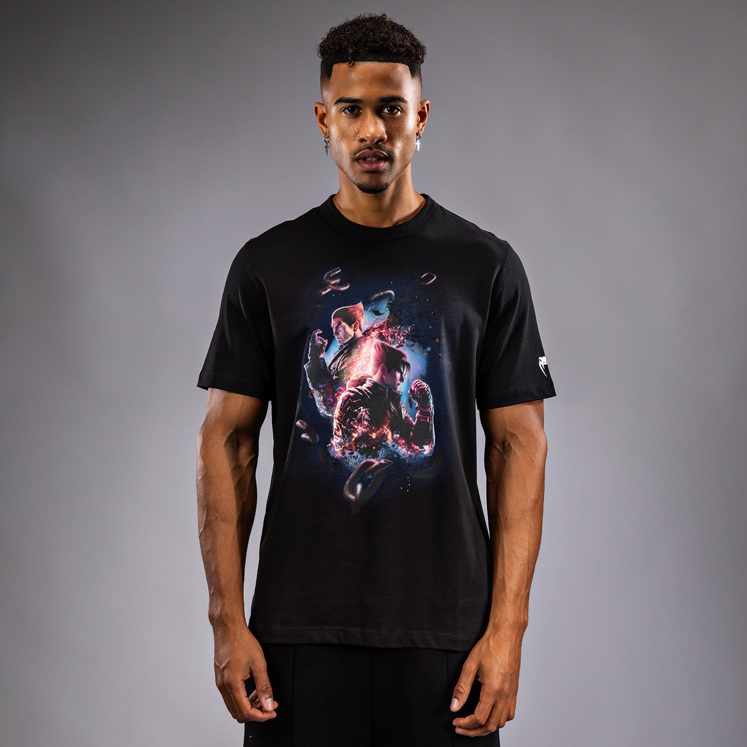 venum-x-tekken-8-t-shirt-poster-schwarz-wei image 1