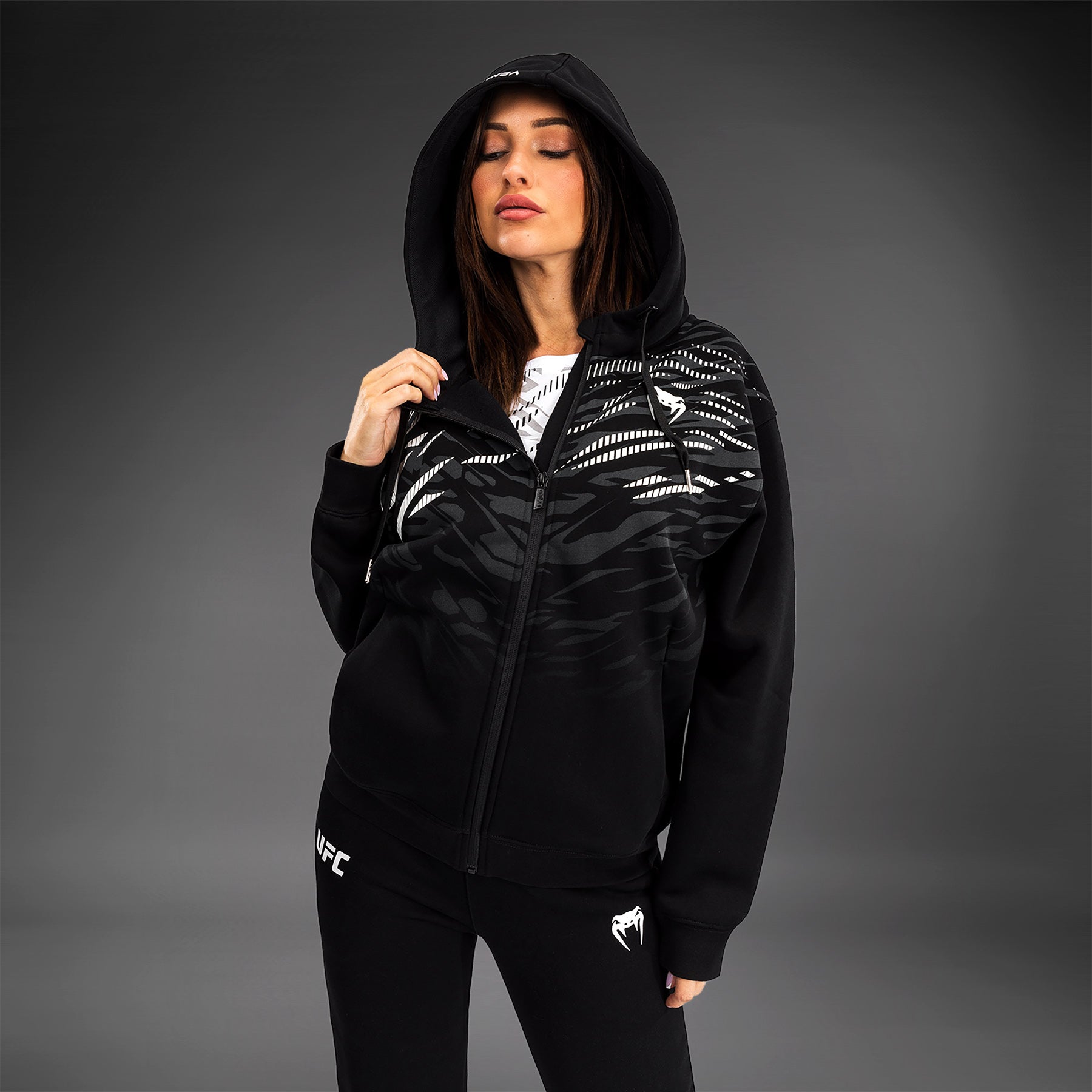 ufc-fusion-by-venum-replica-damen-zip-hoodie-schwarz image 4