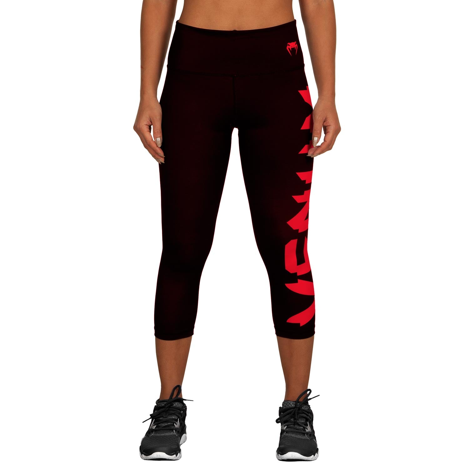 venum-giant-kurze-leggings-crops-schwarz-rot image 2