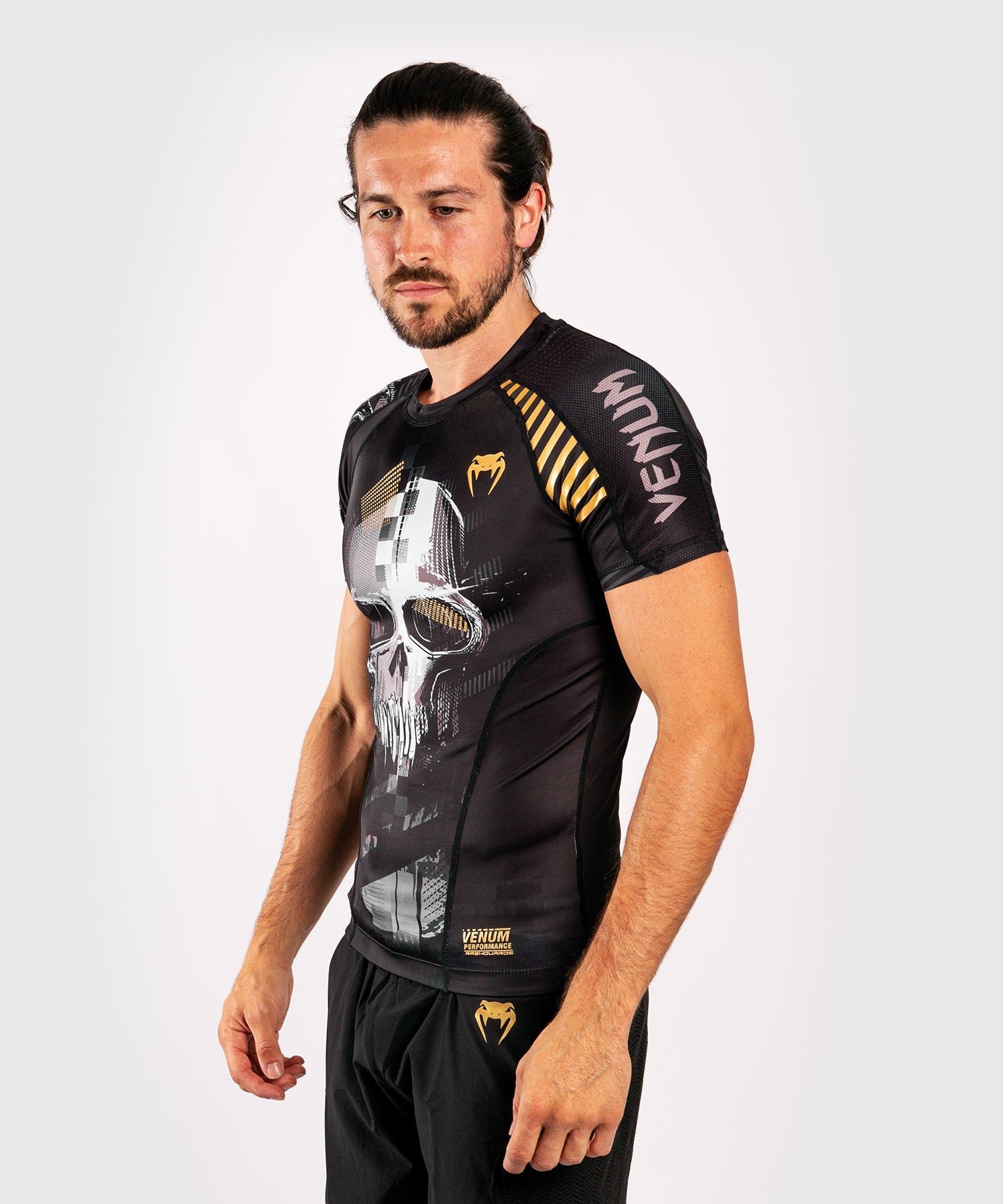 venum-skull-rashguard-kurze-rmel-kompressionsshirt-herren-schwarz image 2