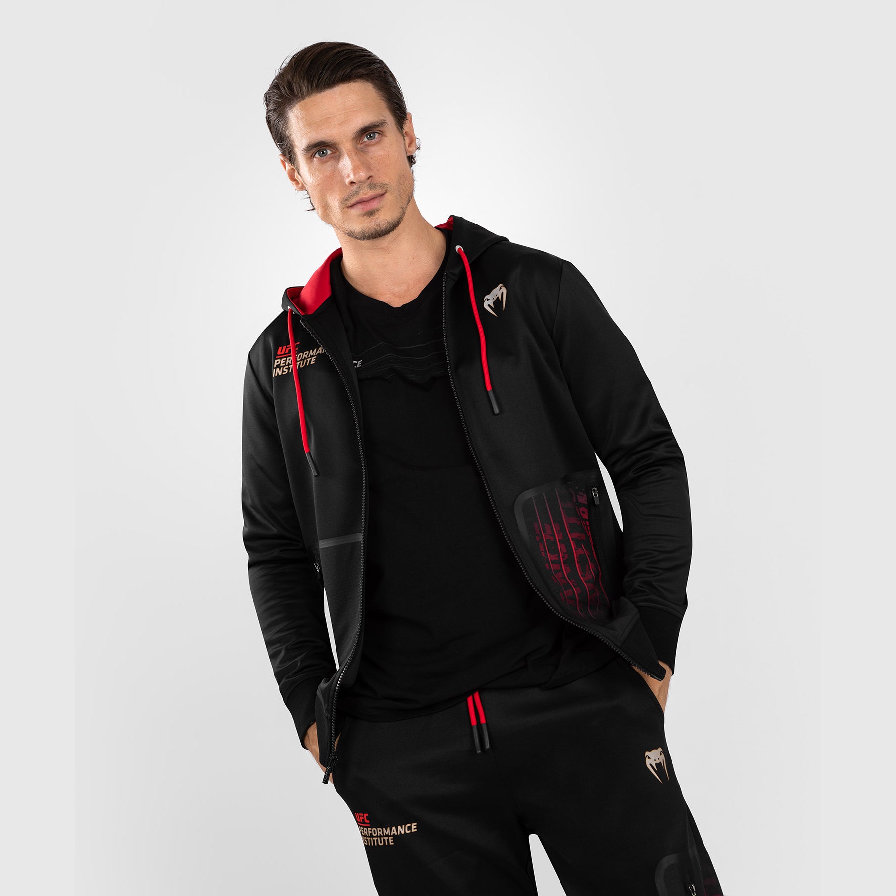 ufc-venum-performance-institute-2-0-herren-zip-hoodie-schwarz-rot image 3