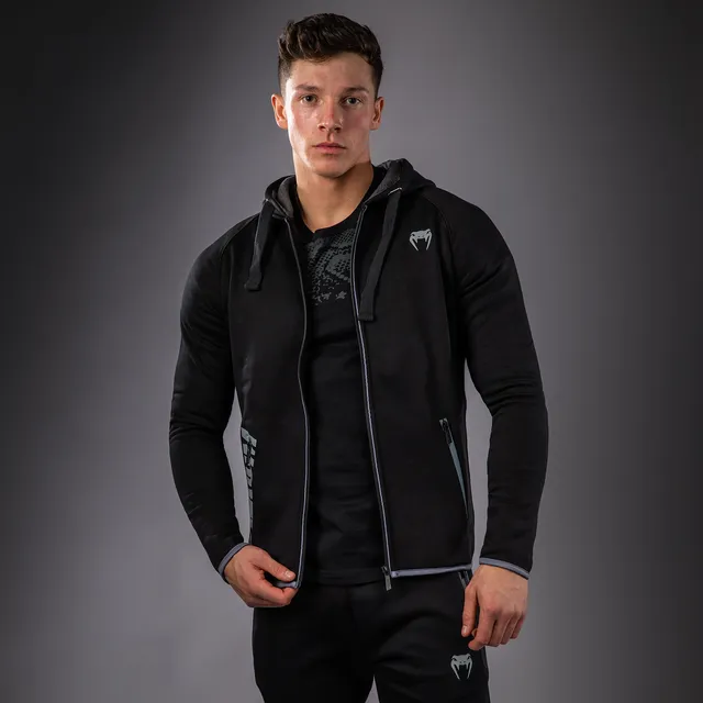 venum-hoodie-mit-rei-verschluss-schwarz-grau image 1