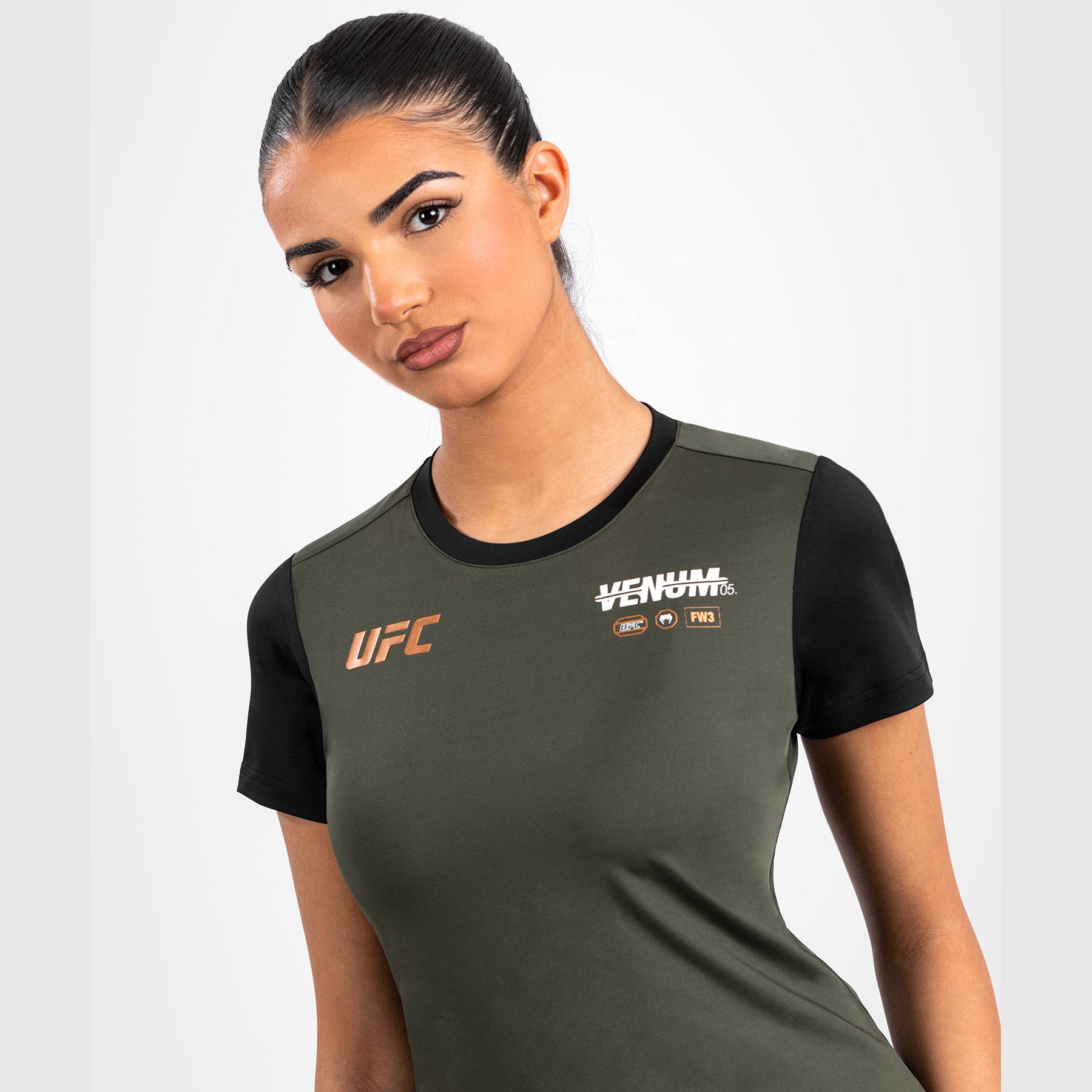 ufc-adrenaline-by-venum-fight-week-dry-tech-t-shirt-damen-khaki-bronze image 6