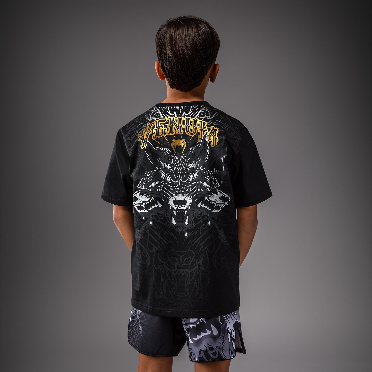 venum-wolf-atak-kinder-t-shirt-schwarz-grau image 2