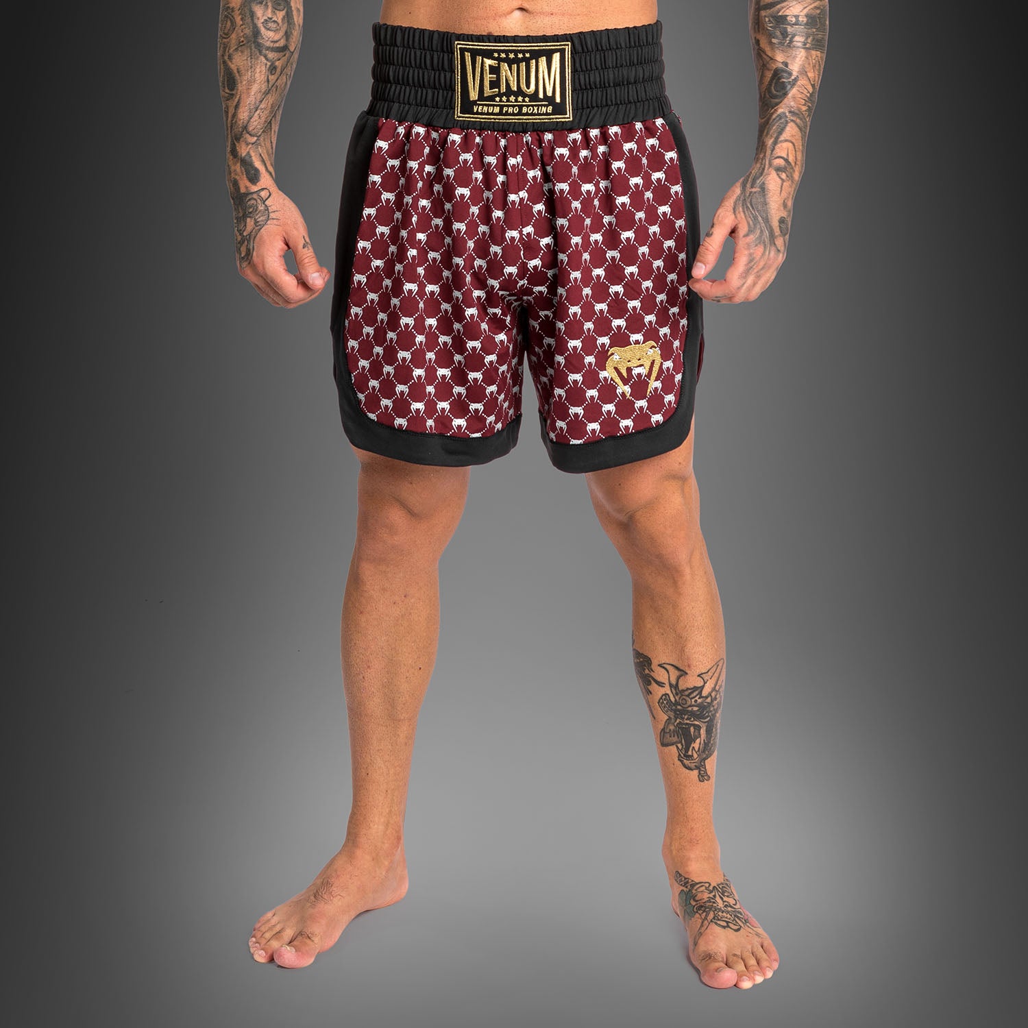 venum-monogram-boxershorts-schwarz-burgund image 1