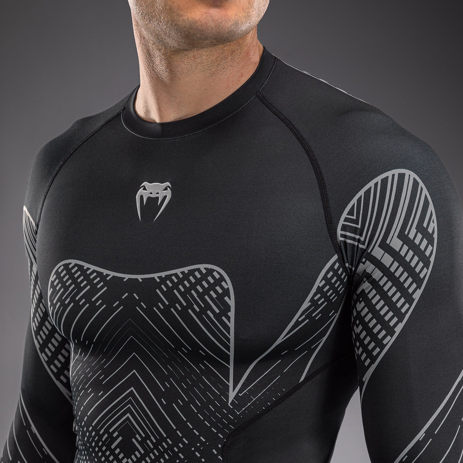 venum-midnight-fury-langarm-rashguard-mitternachtsblau-grau-herren image 6
