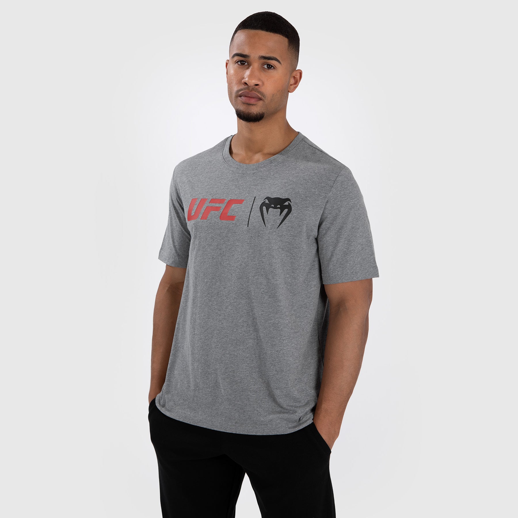 ufc-venum-classic-t-shirt-herren-grau-rot image 1