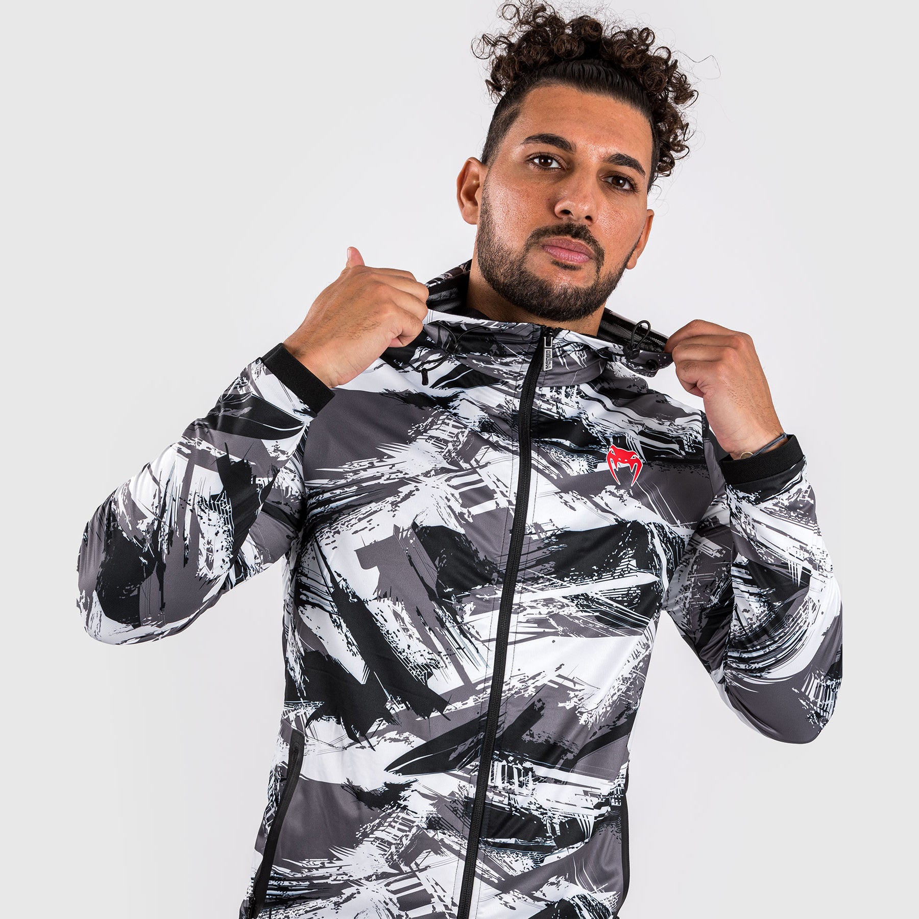 venum-electron-3-0-hoodie-mit-rei-verschluss-grau-rot-herren image 2