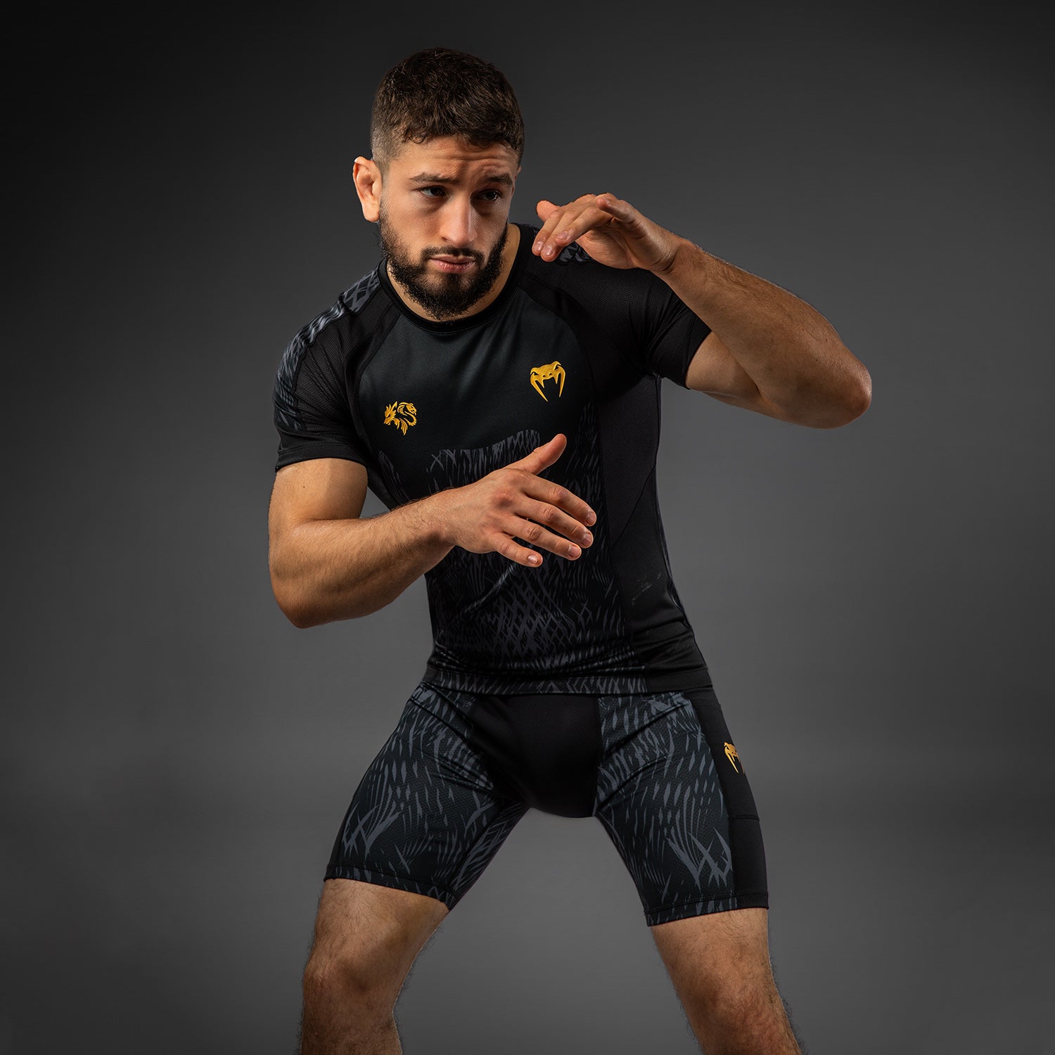 venum-x-chimaev-kurzarm-rashguard-schwarz-grau image 7